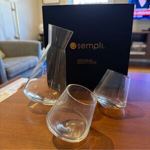 Sempli Vaso-Sake Tilted  hand-blown crystal decanter set